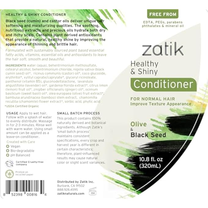 zatik (زيت الزيتون وبذور السوداء، 320 مل) - بلسم صحي ولامع، 10.8 أونصة - Image 3